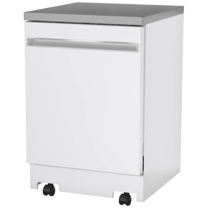 GE GPT225SGLWW Dishwasher, 24" Built-In Dishwasher, Stainless Steel Interior, 3 Wash Cycles, 12 Capacity