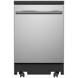GE GPT225SSLSS Dishwasher, 24 inch Exterior Width, 54 dB Decibel Level, Fully Integrated, Stainless Interior, 3 Wash Cycles, 12 Capacity (Place Settings), Hard Food Disposal, 2 Loading Racks, alternative colour