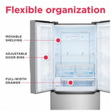 Frigidaire Gallery GRFN2023AF French Door Refrigerator, 30 inch Width, 20 cu. ft. Capacity, Water Dispenser (Interior), Ice Dispenser (Freezer Located), ENERGY STAR Certified, Stainless Steel colour