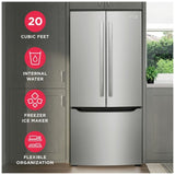 Frigidaire Gallery GRFN2023AF French Door Refrigerator, 30 inch Width, 20 cu. ft. Capacity, Water Dispenser (Interior), Ice Dispenser (Freezer Located), ENERGY STAR Certified, Stainless Steel colour