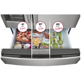 Frigidaire Gallery GRMC2273CF French Door Refrigerator, 36 inch Width, 21.5 cu. ft. Capacity, Counter Depth, Water Dispenser (Exterior), Ice Dispenser (Thru Door), ENERGY STAR Certified, Stainless Steel colour