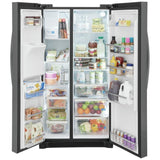 Frigidaire Gallery GRSC2352AD Side by Side Counter Depth Refrigerator, 36 inch Width, Counter Depth, Ice Dispenser (Thru Door), Water Dispenser (Exterior), ENERGY STAR Certified, 22.2 cu. ft. Capacity, Black Stainless Steel colour