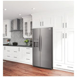 Frigidaire Gallery GRSC2352AD Side by Side Counter Depth Refrigerator, 36 inch Width, Counter Depth, Ice Dispenser (Thru Door), Water Dispenser (Exterior), ENERGY STAR Certified, 22.2 cu. ft. Capacity, Black Stainless Steel colour