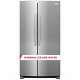 Frigidaire Gallery GRSN2620AF Side by Side Refrigerator, 36 inch Width, Ice Dispenser (Freezer Located), Water Dispenser (Interior), 26 cu. ft. Capacity, ENERGY STAR Certified, Stainless Steel colour