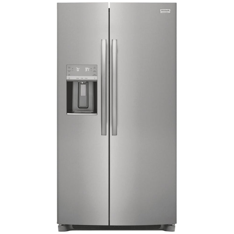 Frigidaire Gallery GRSS2652AF Side by Side Refrigerator, 36 inch Width, Ice Dispenser (Thru Door), Water Dispenser (Exterior), 25.6 cu. ft. Capacity, Stainless Steel colour