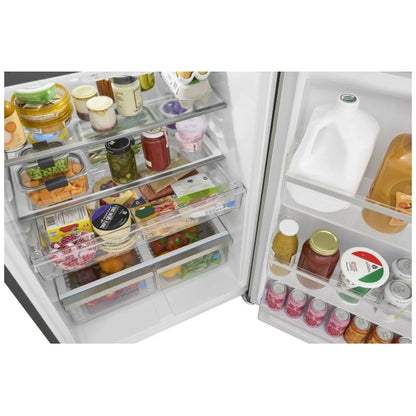 Frigidaire Gallery GRTE2055AF 顶部冷冻冰箱，30 英寸宽，能源之星认证，19.6 立方英尺容量，不锈钢颜色，CrispSeal® Plus 保鲜盒