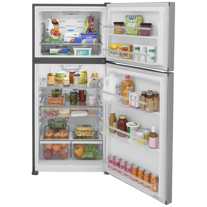 Frigidaire Gallery GRTE2055AF 顶部冷冻冰箱，30 英寸宽，能源之星认证，19.6 立方英尺容量，不锈钢颜色，CrispSeal® Plus 保鲜盒