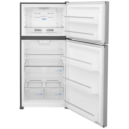 Frigidaire Gallery GRTE2055AF 顶部冷冻冰箱，30 英寸宽，能源之星认证，19.6 立方英尺容量，不锈钢颜色，CrispSeal® Plus 保鲜盒
