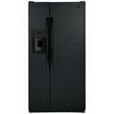 GE GSS23GGPBB Side by Side Refrigerator, 33 inch Width, Ice Dispenser (Freezer Located), Water Dispenser (Exterior), 23 cu. ft. Capacity, Black colour
