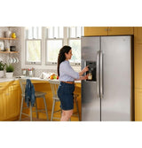GE GSS23GGPBB Side by Side Refrigerator, 33 inch Width, Ice Dispenser (Freezer Located), Water Dispenser (Exterior), 23 cu. ft. Capacity, Black colour