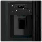 GE GSS23GGPBB Side by Side Refrigerator, 33 inch Width, Ice Dispenser (Freezer Located), Water Dispenser (Exterior), 23 cu. ft. Capacity, Black colour