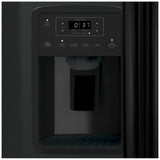 GE GSS23GGPBB Side by Side Refrigerator, 33 inch Width, Ice Dispenser (Freezer Located), Water Dispenser (Exterior), 23 cu. ft. Capacity, Black colour