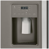 GE GSS23GMPES Side by Side Refrigerator, 33 inch Width, Ice Dispenser (Freezer Located), Water Dispenser (Exterior), 23 cu. ft. Capacity, Slate colour