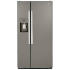 GE GSS23GMPES Side by Side Refrigerator, 33 inch Width, Ice Dispenser (Freezer Located), Water Dispenser (Exterior), 23 cu. ft. Capacity, Slate colour