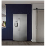 GE GSS25IYNFS Side by Side Refrigerator, 36 inch Width, Ice Dispenser (Thru Door), Water Dispenser (Exterior), 25.1 cu. ft. Capacity, Stainless Steel colour