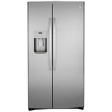 GE GSS25IYNFS Side by Side Refrigerator, 36 inch Width, Ice Dispenser (Thru Door), Water Dispenser (Exterior), 25.1 cu. ft. Capacity, Stainless Steel colour
