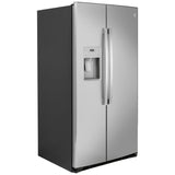 GE GSS25IYNFS Side by Side Refrigerator, 36 inch Width, Ice Dispenser (Thru Door), Water Dispenser (Exterior), 25.1 cu. ft. Capacity, Stainless Steel colour