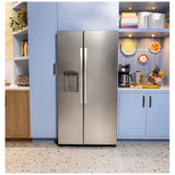 GE GSS28NYYFS Side by Side Refrigerator, 36 inch Width, Ice Dispenser (Thru Door), Water Dispenser (Exterior), 28 cu. ft. Capacity, Stainless Steel colour
