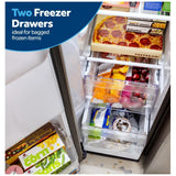GE GSS28PYYFS Side by Side Refrigerator, 36 inch Width, Ice Dispenser (Thru Door), Water Dispenser (Exterior), 28 cu. ft. Capacity, Stainless Steel colour