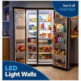GE GSS28PYYFS Side by Side Refrigerator, 36 inch Width, Ice Dispenser (Thru Door), Water Dispenser (Exterior), 28 cu. ft. Capacity, Stainless Steel colour