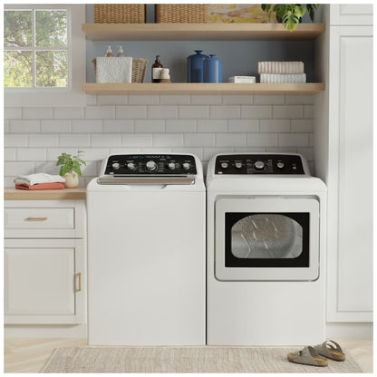 GE GTD49GBMRWS Gas Dryer, 7.2 cu. ft. Dryer Capacity, 7 Dry Cycles, 4 Temperature Settings, Steel Drum, White colour