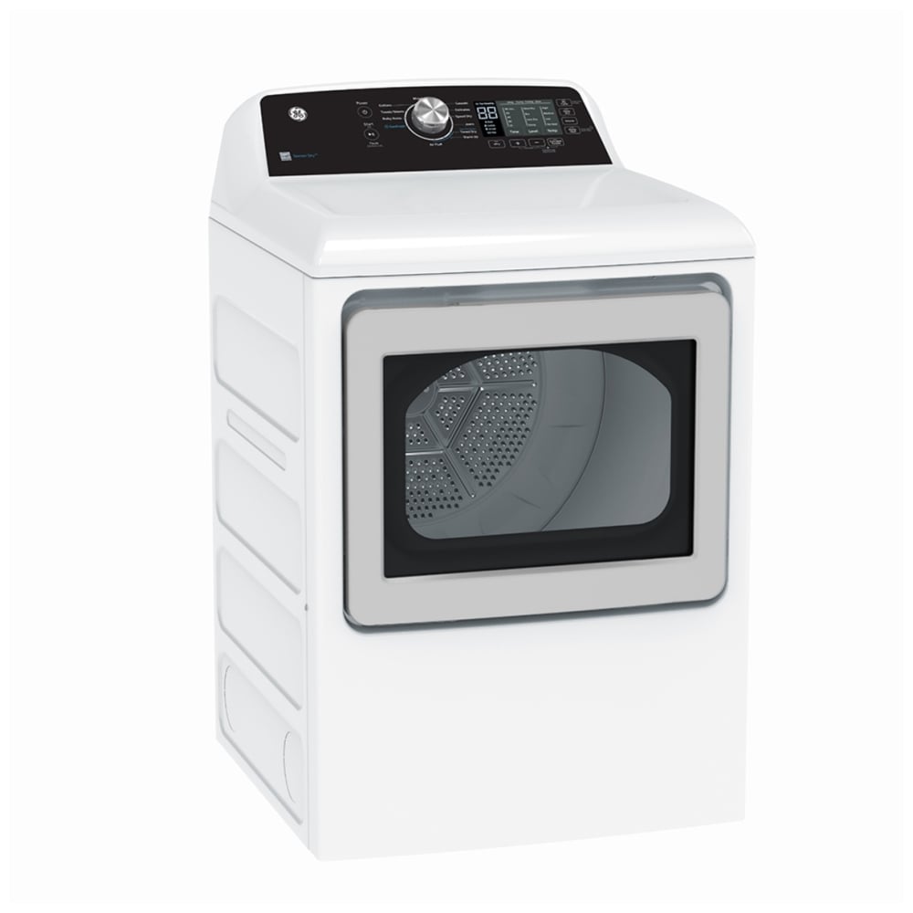 GE GTD68GBMRWS Gas Dryer, 7.4 cu. ft. Dryer Capacity, 12 Dry Cycles, 4 Temperature Settings, Steel Drum, White colour