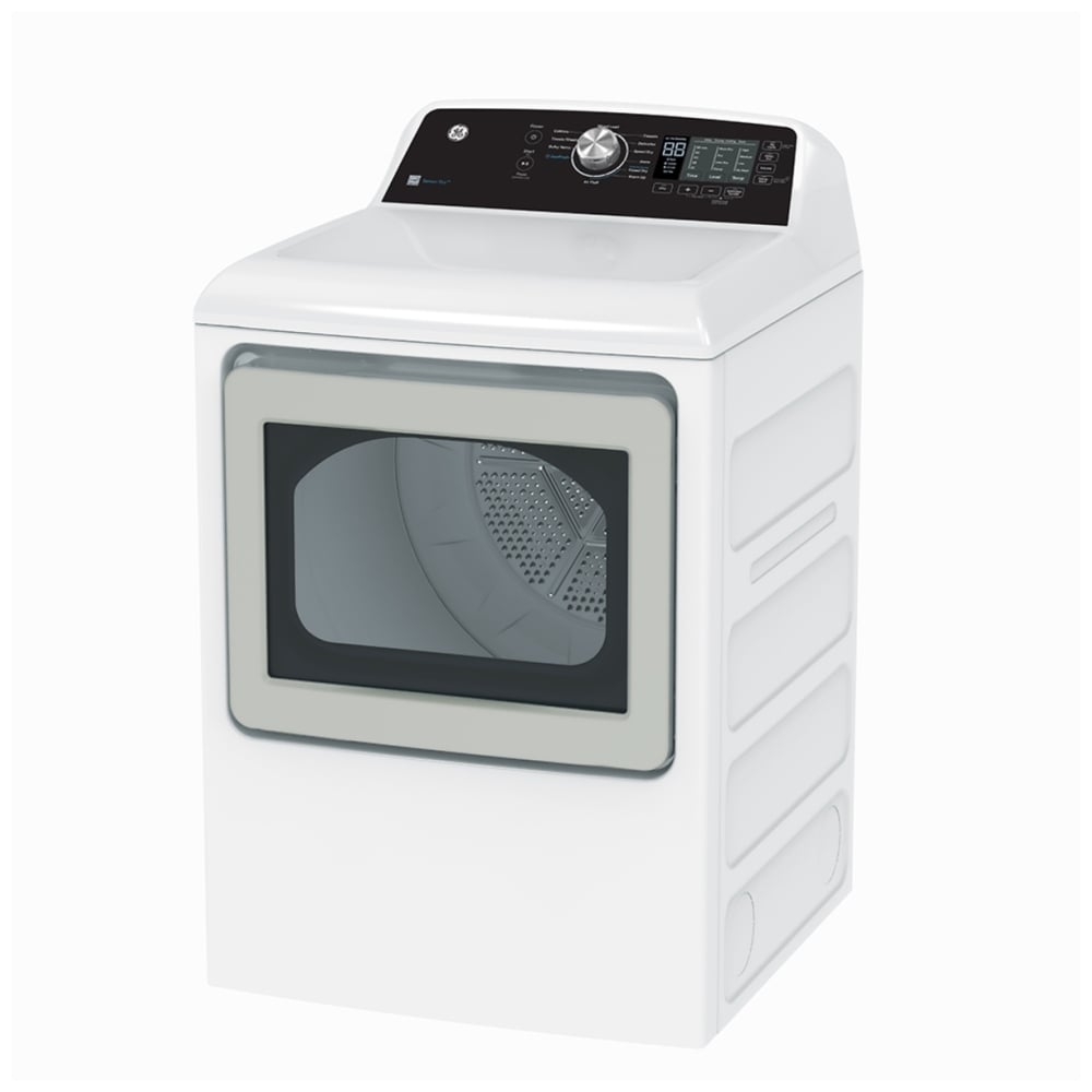 GE GTD68GBMRWS Gas Dryer, 7.4 cu. ft. Dryer Capacity, 12 Dry Cycles, 4 Temperature Settings, Steel Drum, White colour