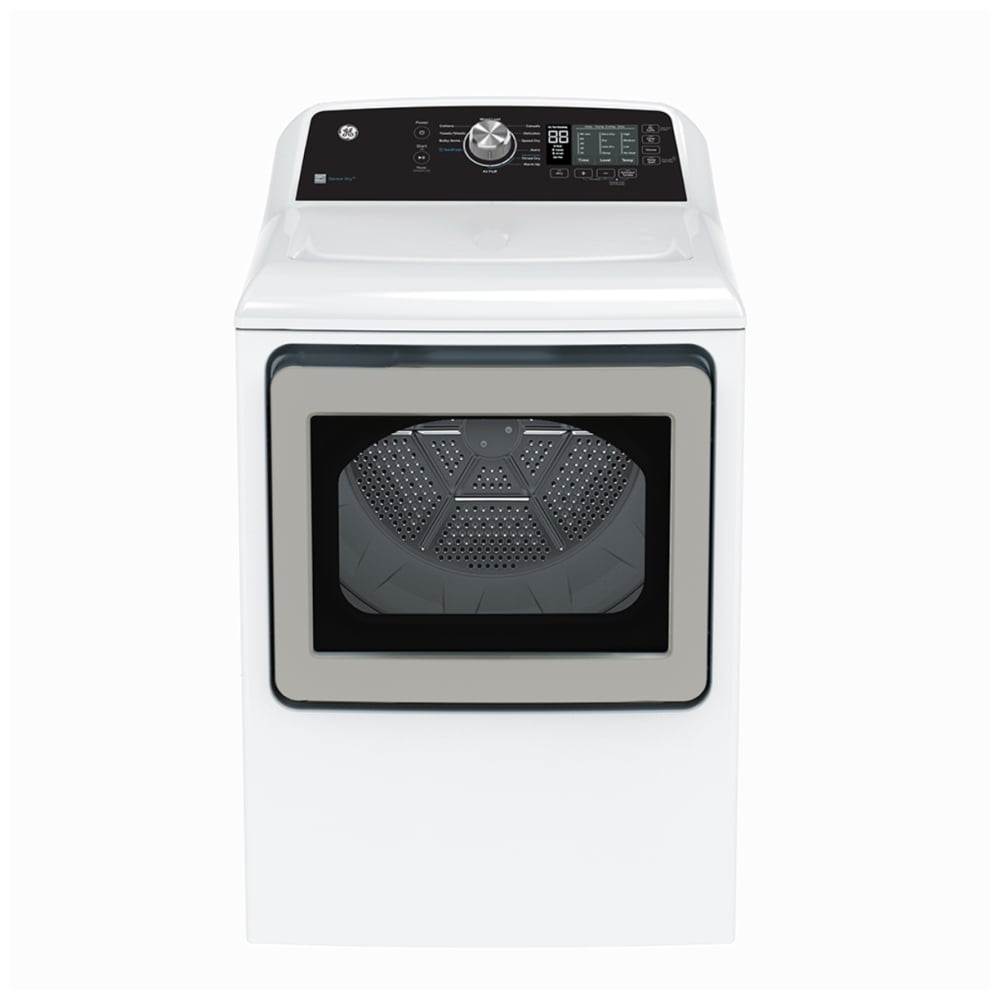 GE GTD68GBMRWS Gas Dryer, 7.4 cu. ft. Dryer Capacity, 12 Dry Cycles, 4 Temperature Settings, Steel Drum, White colour