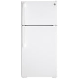 GE GTE16DTNRWW Top Freezer Refrigerator, 28 inch Width, 15.6 cu. ft. Capacity, Optional Ice Maker (Special Order), ENERGY STAR Certified, White colour