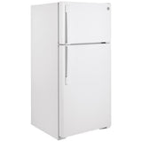 GE GTE16DTNRWW Top Freezer Refrigerator, 28 inch Width, 15.6 cu. ft. Capacity, Optional Ice Maker (Special Order), ENERGY STAR Certified, White colour