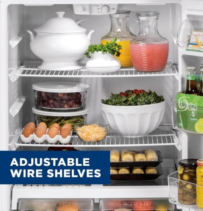 GE GTE17DTNRWW Top Freezer Refrigerator | 28" Width, 16.6 cu. ft. Capacity, White
