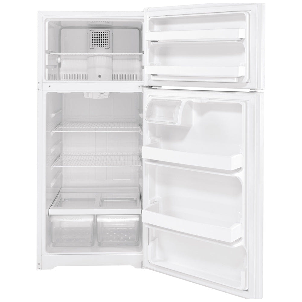 GE GTE17DTNRWW Top Freezer Refrigerator | 28" Width, 16.6 cu. ft. Capacity, White