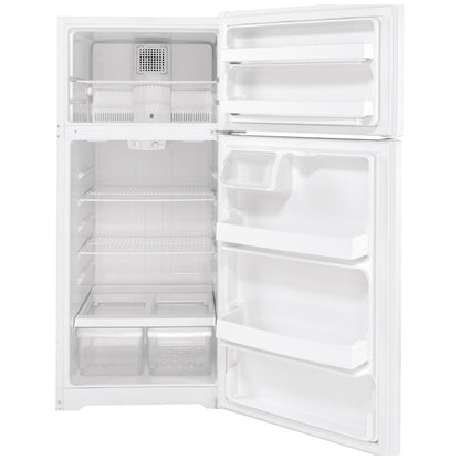 GE GTE17DTNRWW Top Freezer Refrigerator | 28" Width, 16.6 cu. ft. Capacity, White