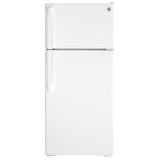 GE GTE17DTNRWW Top Freezer Refrigerator, 28 inch Width, 16.6 cu. ft. Capacity, Optional Ice Maker (Special Order), ENERGY STAR Certified, White colour
