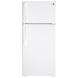 GE GTE17DTNRWW Top Freezer Refrigerator, 28 inch Width, 16.6 cu. ft. Capacity, Optional Ice Maker (Special Order), ENERGY STAR Certified, White colour