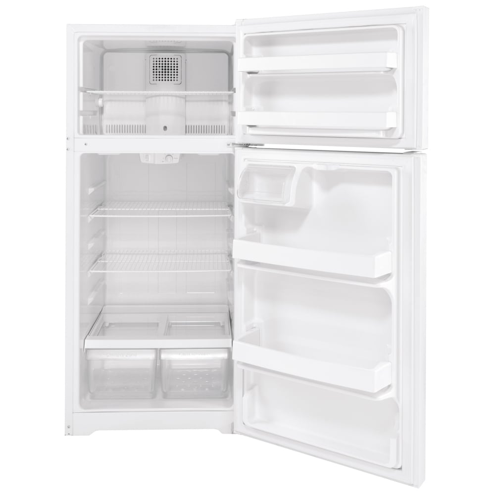 GE GTE17DTNRWW Top Freezer Refrigerator | 28" Width, 16.6 cu. ft. Capacity, White