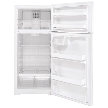 GE GTE17DTNRWW Top Freezer Refrigerator | 28" Width, 16.6 cu. ft. Capacity, White
