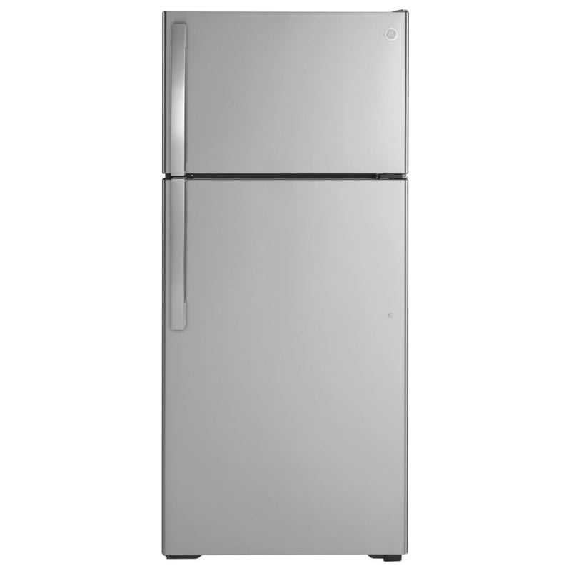 GE GTE17GSNRSS Top Freezer Refrigerator, 28 inch Width, 16.6 cu. ft. Capacity, Optional Ice Maker (Special Order), ENERGY STAR Certified, Stainless Steel colour