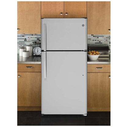 GE GTE18FSLKSS Top Freezer Refrigerator, 30 inch Width, 18.0 cu. ft. Capacity, Stainless Steel