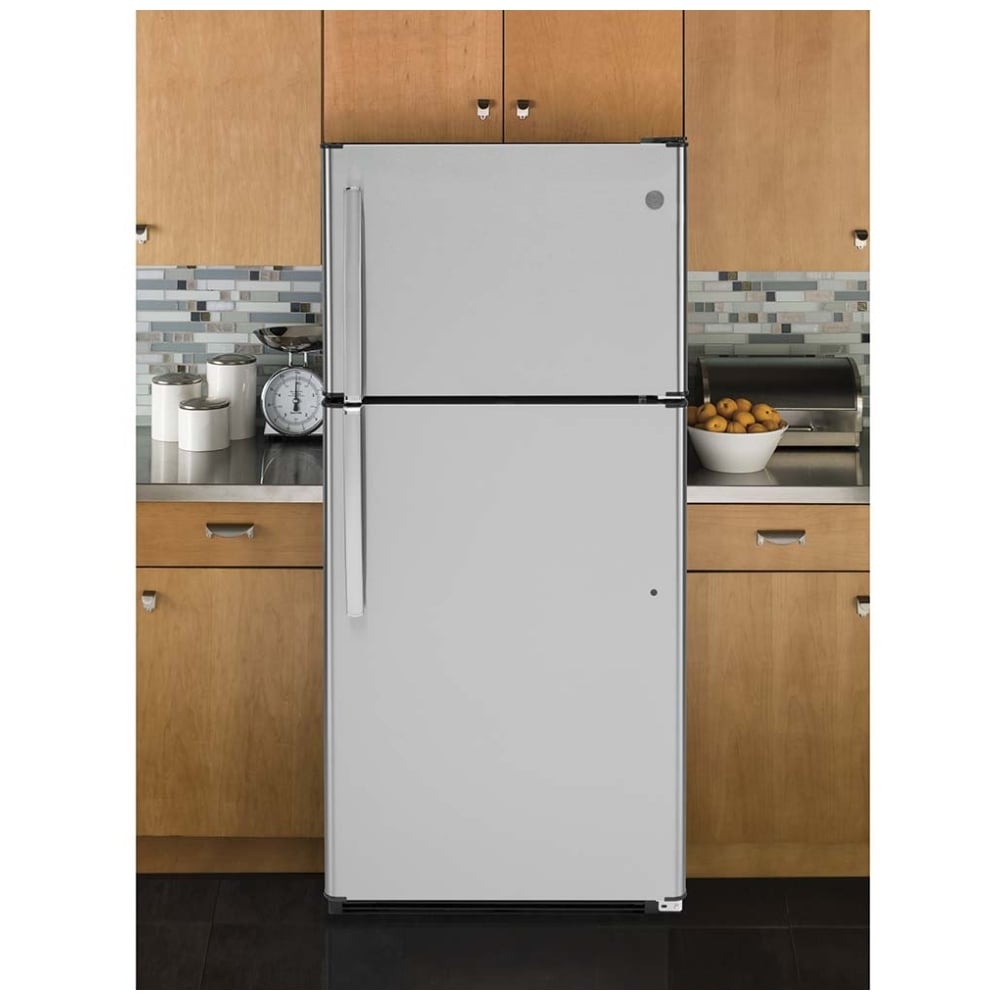 GE GTE18FSLKSS Top Freezer Refrigerator, 30 inch Width, 18.0 cu. ft. Capacity, Stainless Steel
