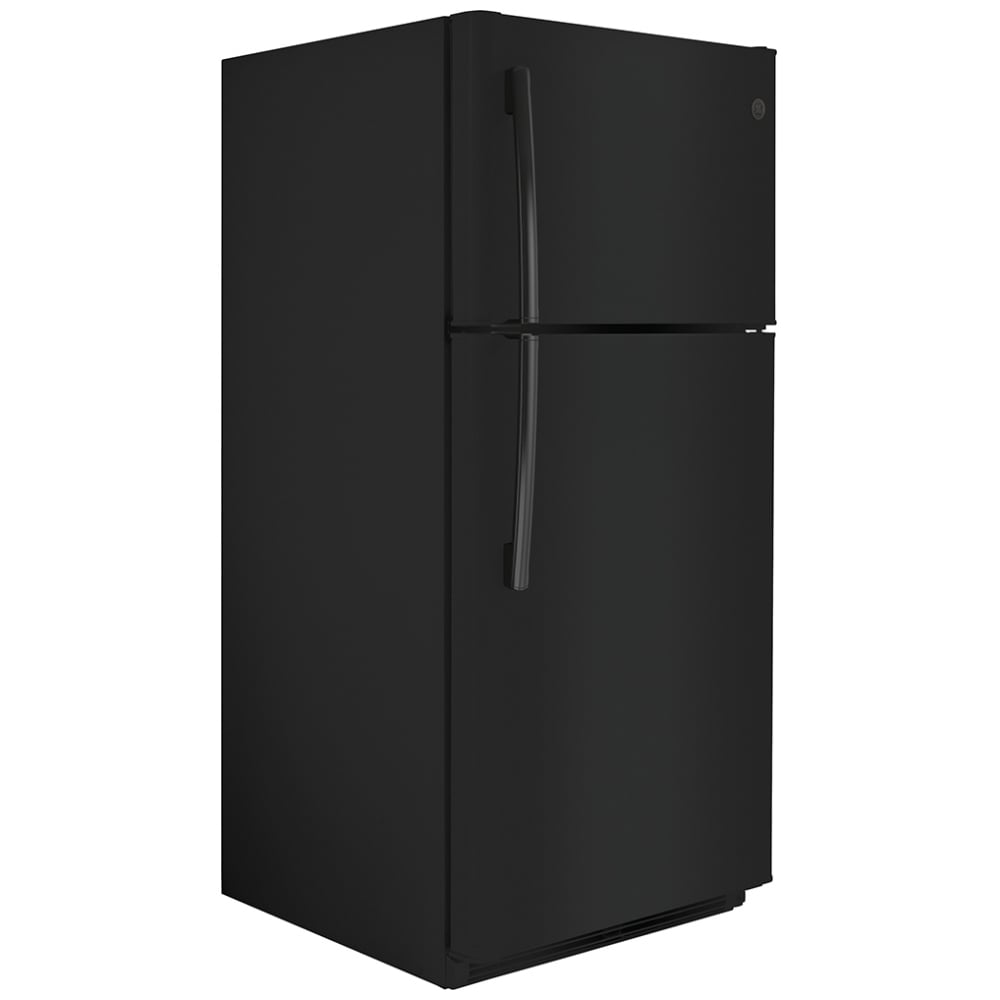 GE GTE18FTLKBB Top Freezer Refrigerator, 30" Black, 18.0 cu. ft. Capacity