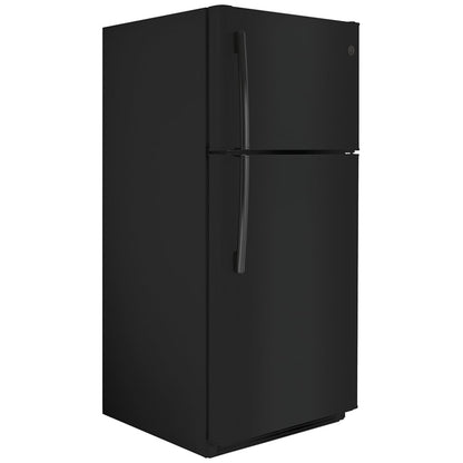 GE GTE18FTLKBB Top Freezer Refrigerator, 30" Black, 18.0 cu. ft. Capacity