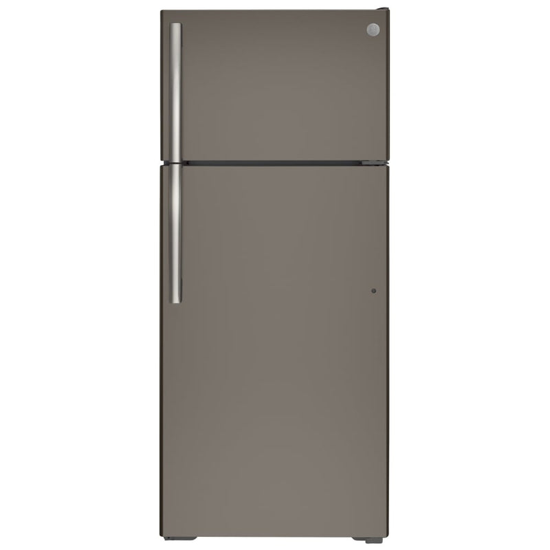 GE GTE18GMNRES Top Freezer Refrigerator, 28 inch Width, 17.5 cu. ft. Capacity, Optional Ice Maker (Special Order), ENERGY STAR Certified, Slate colour