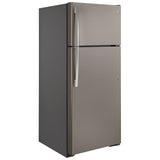 GE GTE18GMNRES Top Freezer Refrigerator, 28 inch Width, 17.5 cu. ft. Capacity, Optional Ice Maker (Special Order), ENERGY STAR Certified, Slate colour