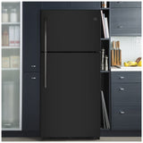 GE GTS18FTLKBB Top Freezer Refrigerator, 30 inch Width, 18 cu. ft. Capacity, Black colour