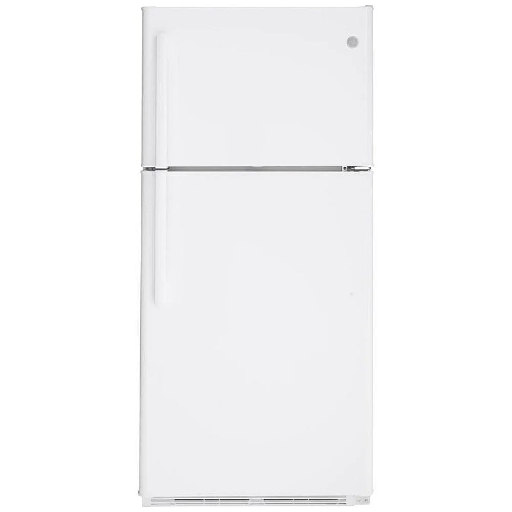 GE GTS18FTLKWW Top Freezer Refrigerator front view