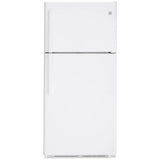 GE GTS18FTLKWW Top Freezer Refrigerator front view