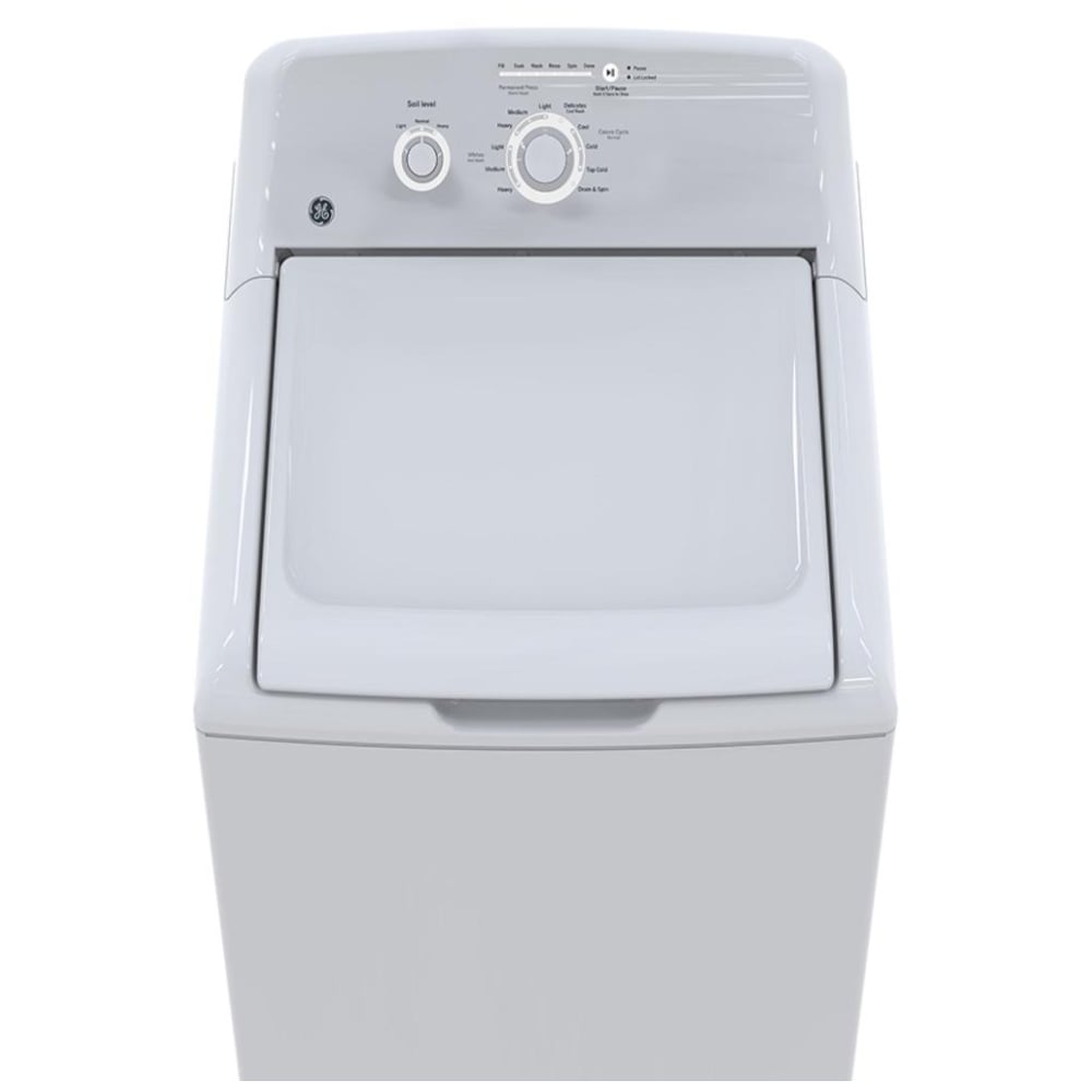 GE GTW302BMPWW Top Load Washer, 4.4 cu. ft., White, Agitator, 11 Wash Cycles, 800 RPM