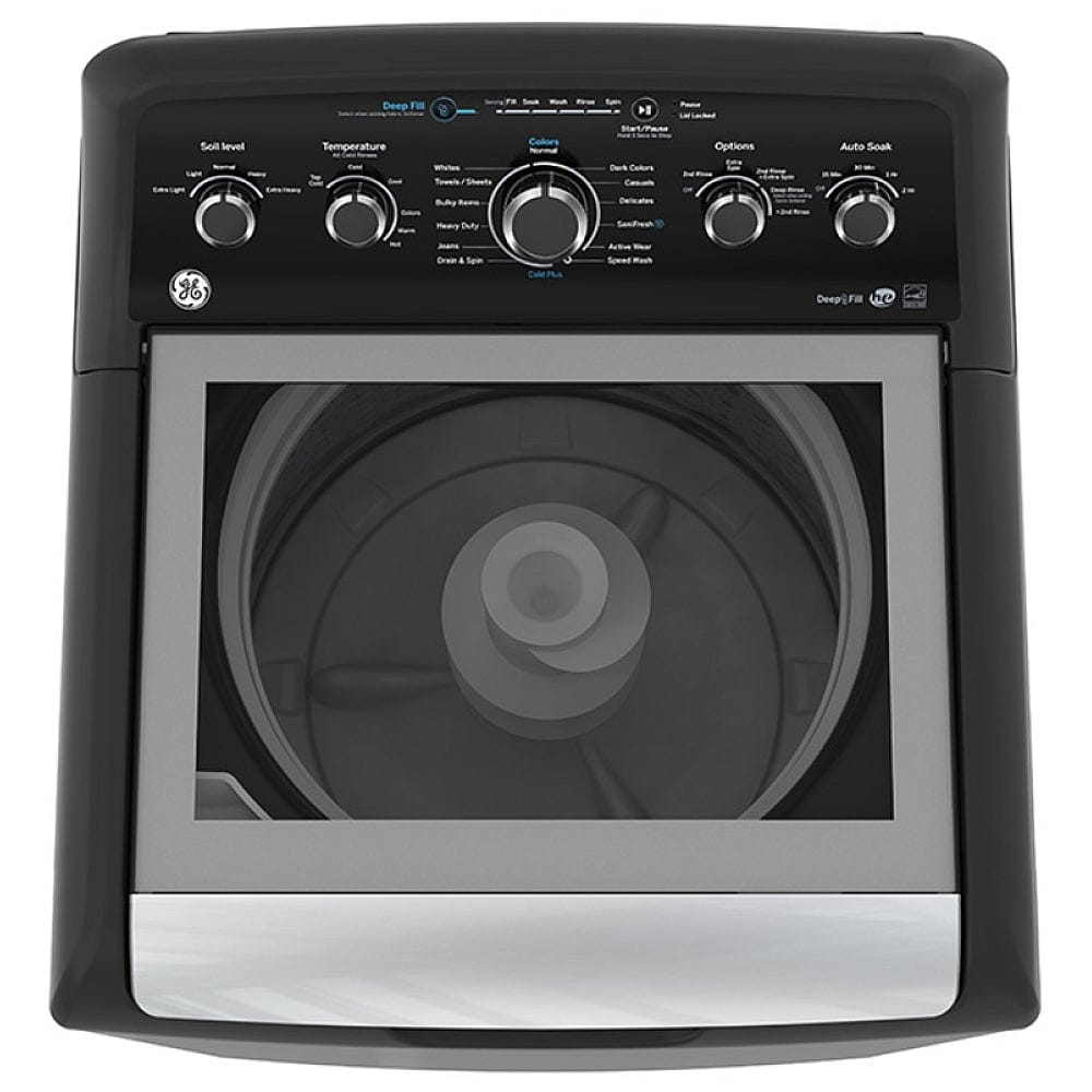 GE GTW491BMRDG Top Load Washer, 27 inch Width, 4.9 cu. ft. Washer Capacity, Agitator, 800 RPM Washer Spin Speed, 13 Wash Cycles, 6 Temperature Settings, Diamond Grey colour