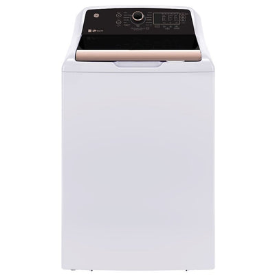 GE GTW690BMYWR Top Load Washer, 27 inch Width, 5.3 cu. ft. Washer Capacity, 14 Wash Cycles, 6 Temperature Settings, ENERGY STAR Certified, Wifi Enabled, White & Rose Gold colour